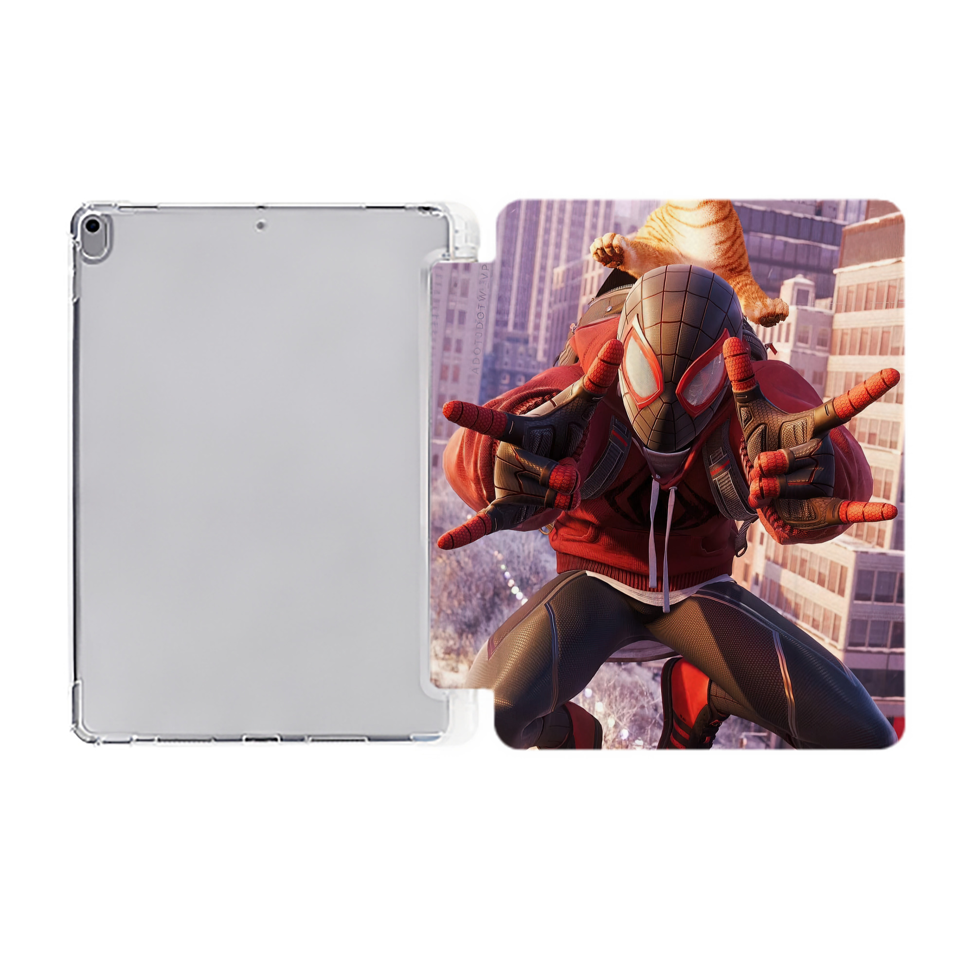 （画像用） Spider Man スパイダーマン IPad ケース ペン収納付き 三つ折りスタンド PUレザー×シリコン 対応機種9.5/10.5/10.9インチ